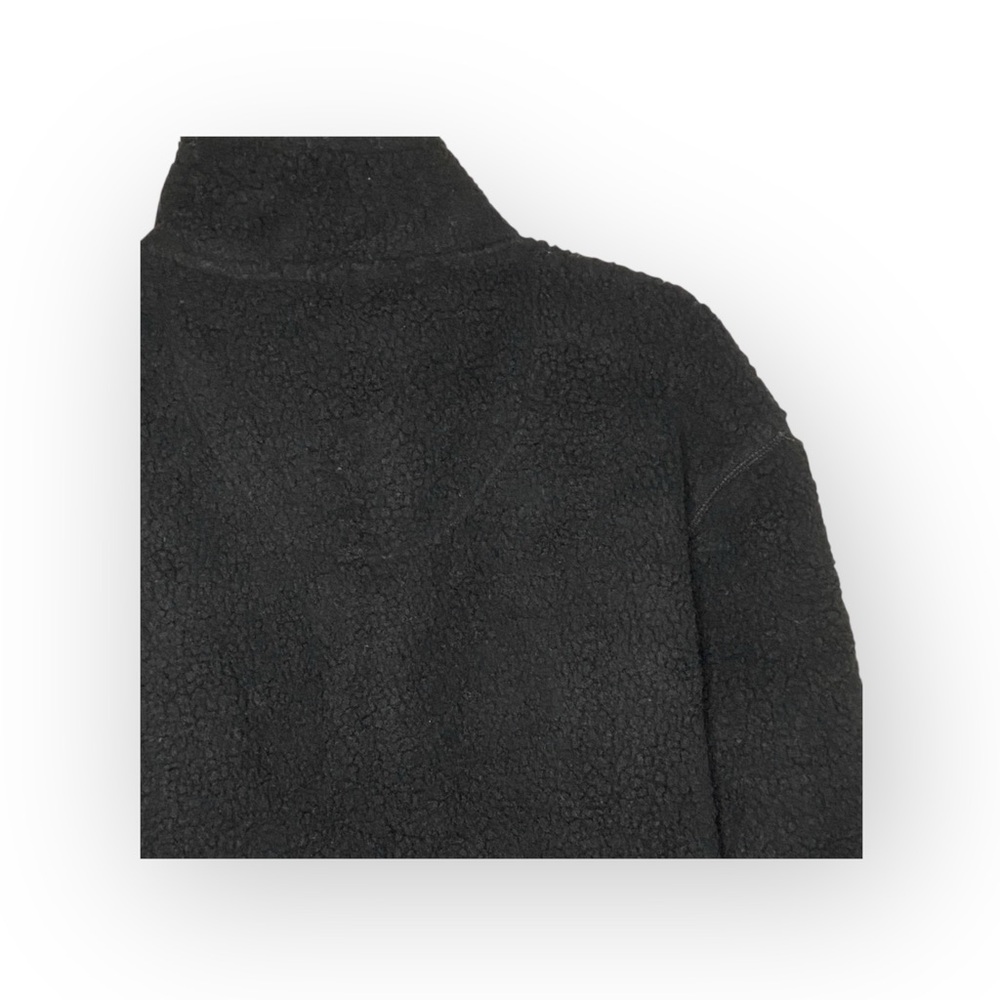 new Weatherproof ๐ Vegan Sherpa 1/4 Zip Pullover Sweatee Sweatshirt ๐ Black - Picture 9 of 16